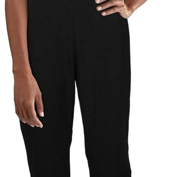 French Connection Women's Black V-Neck Sleeveless Whisper Ruffle Jumpsuit Size 4 - Picture 1 of 8